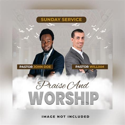 Premium Psd Church Conference Sunday Service Praise And Worship Flyer Social Media Post Web Banner