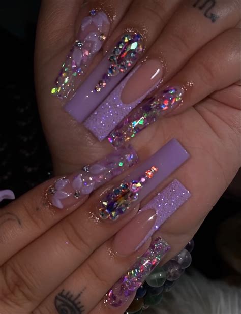 Colored Acrylic Nails Acrylic Nails Coffin Pink Long Square Acrylic