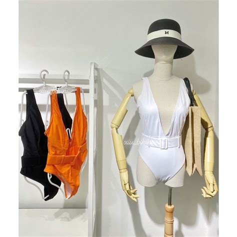 Bikini 1 mảnh xẻ ngực kèm đai ảnh thật Shopee Việt Nam
