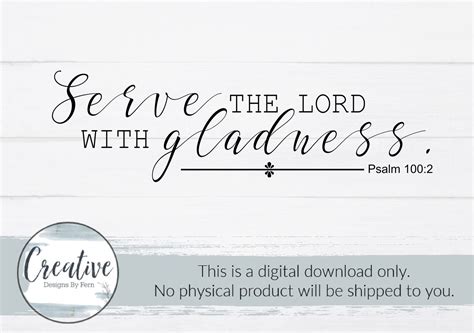 Serve The Lord With Gladness Svgserve With Gladness Svgwall Art Svginspirational Svg