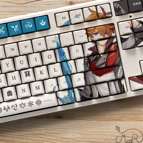 Chongyun Theme Keycap Set Genshin Impact Series Pbt Keycaps Keys