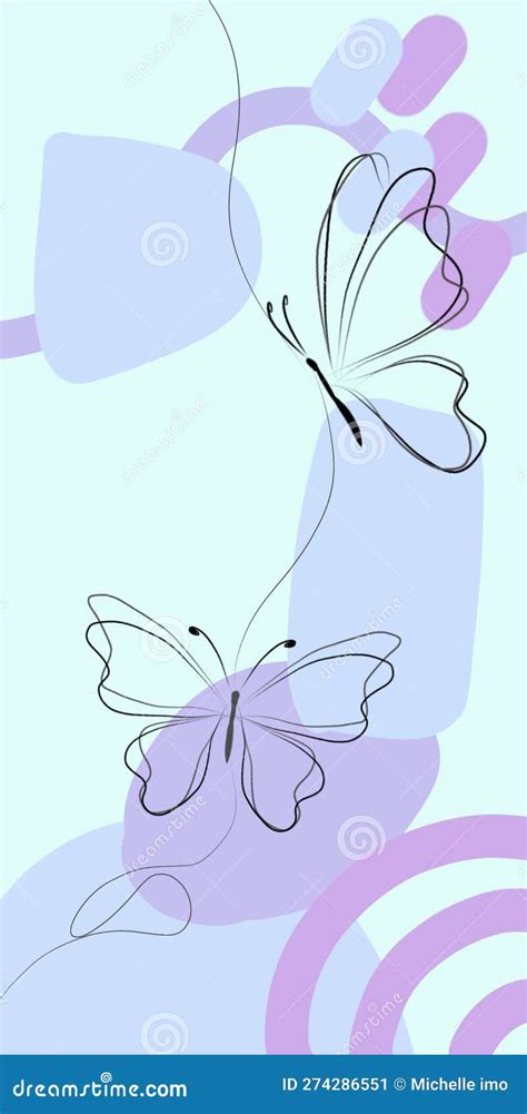 A Butterfly Line Art and Pastel Abstract Background Stock Illustration ...