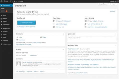 Dashboard Screen Documentation WordPress Org