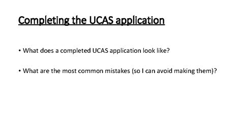 Completing The Ucas Application And An Update On