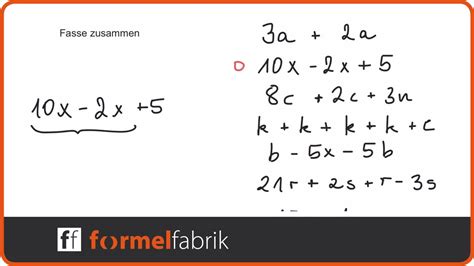 Terme Zusammenfassen Addition Subtraktion Training Nr Youtube