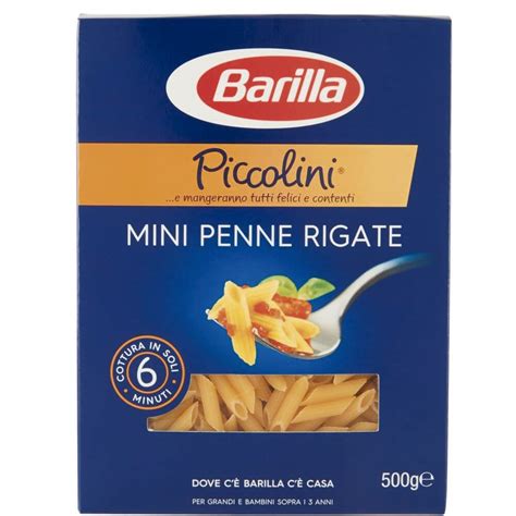 Mini Penne Rigate BARILLA 500G Mercearia Massas Molhos E