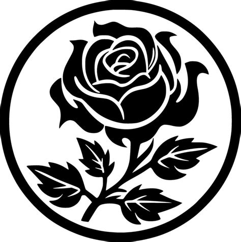 Rose - Black and White Isolated Icon - Vector illustration 27227656 Vector Art at Vecteezy