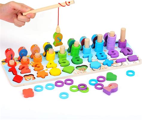 EKKONG Holz Puzzle mit Zahlen für Kinder Montessori Holz Puzzle