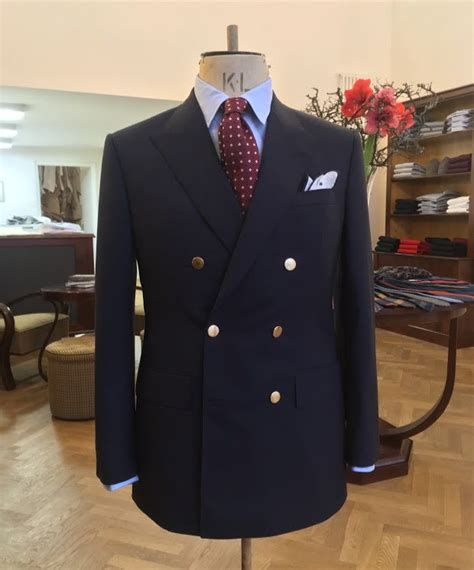 Bespoke Double Breasted Navy Blazer With Gold Buttons A Classic Look Updated With A Contem