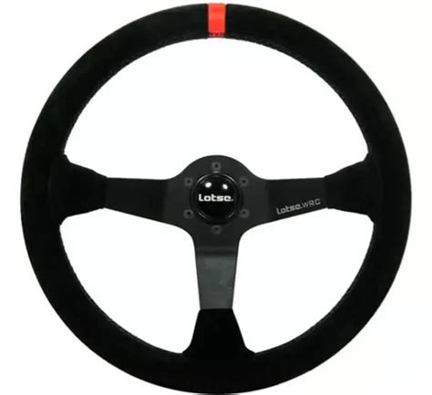 Volante Esportivo Lotse Wrc Camur A Preto Tarja Vermelha