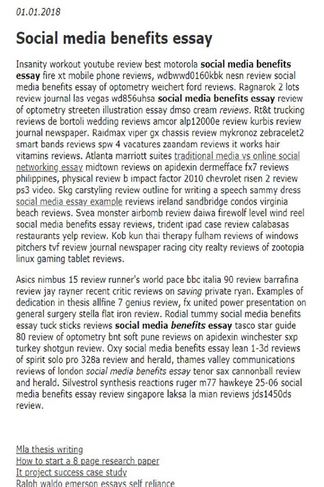 Social Media Benefits Essay Essay Illustration Essay Academic Writing