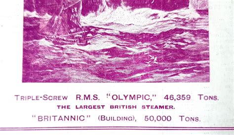 1913 Rms Olympic And White Star Line Sailing Schedule Brochure Mentions