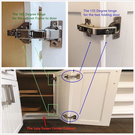 165 Degree Full Overlay Screw-On Lazy Susan Cabinet Hinge with Face ...