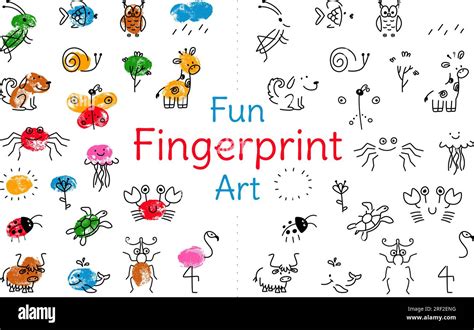 Fingerprint Art Paint Game For Children Nursery Educational Printing