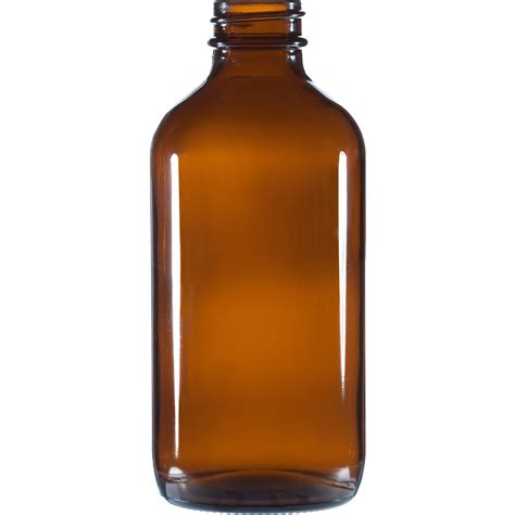 8 Oz Amber Boston Round Glass Bottle 28mm 28 400