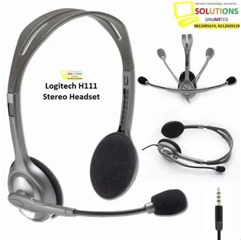 Over The Head Wired Logitech H111 Stereo Headset 3 5mm Multi Device