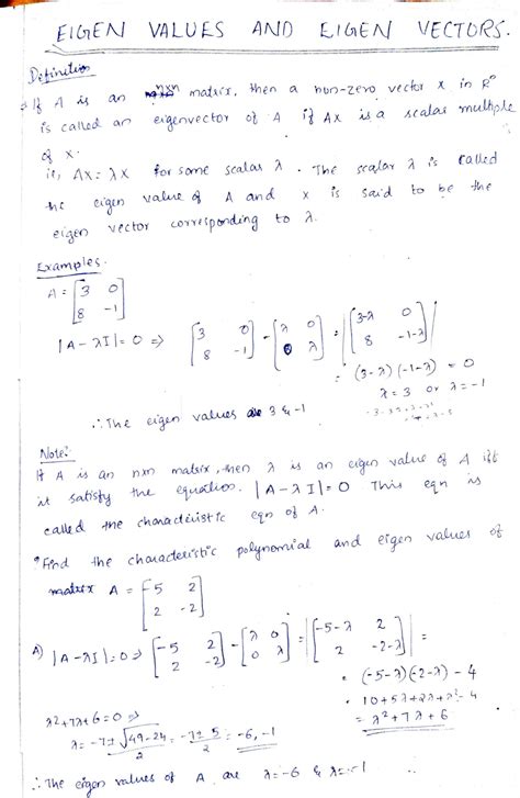 Solution Eigen Values And Eigen Vectors Studypool