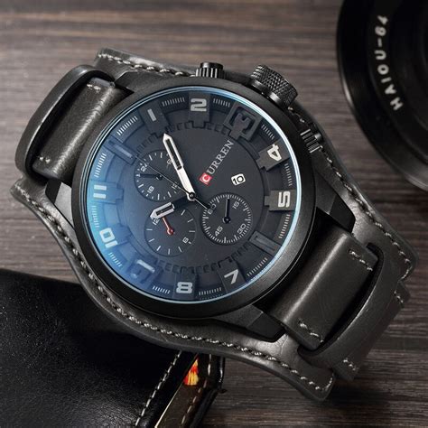 Curren 8225 Army Military Quartz Mens Watches Top Brand Luxury Leather Men Watch Casual Sport