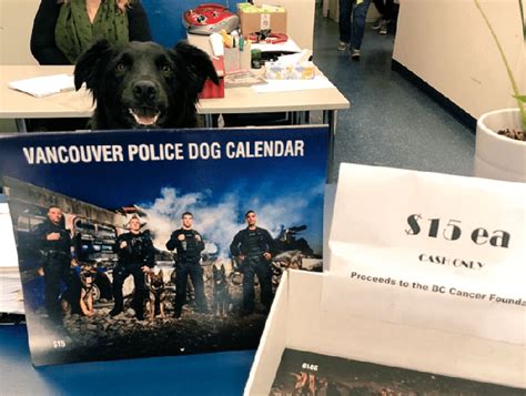 A unidade canina da polícia de Vancouver já liberou seu calendário para