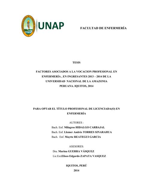 INFORME FINAL DE TESIS Universidad Nacional De La