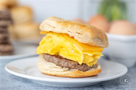 Maple Biscuit, Sausage, Egg And Cheddar Cheese Sandwich, 59% OFF