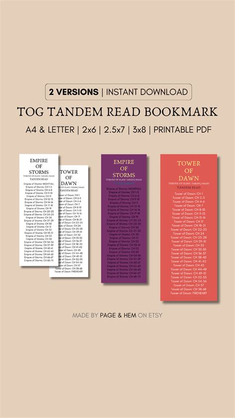 Throne Of Glass Tandem Read Bookmark Printable Eos Empire Of Storms