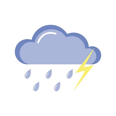 Nube Lluvia Y Rel Mpagos Icono Del Tiempo Vector Premium