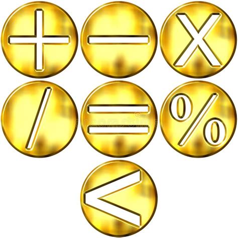 3d Golden Math Symbols Stock Illustration Illustration Of Greater