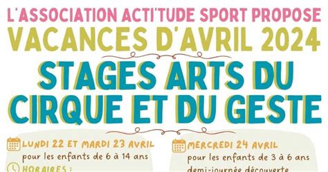 Stages Arts Du Cirque Et Du Geste Brion 2024 Date Horaires