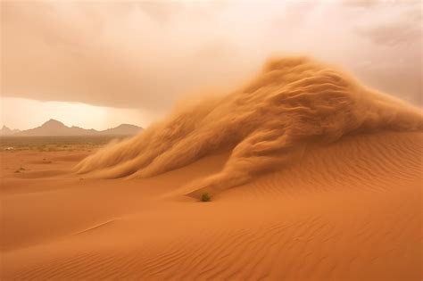 Premium Photo Desert Landscape With A Sandstorm