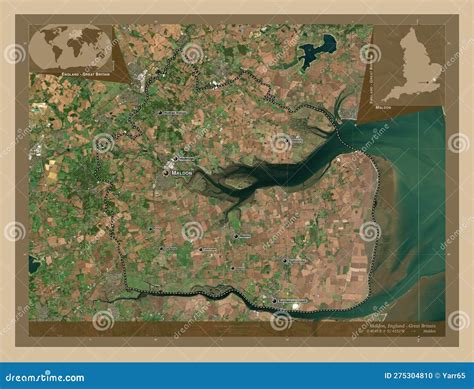 Maldon England Great Britain Low Res Satellite Labelled Poi Stock