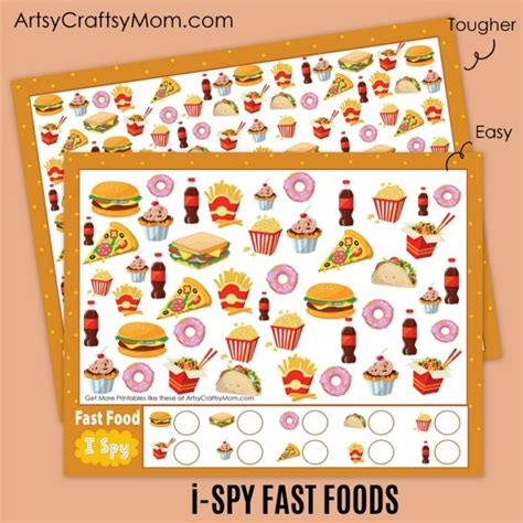 Printable Fast Food Bingo Artsy Craftsy Mom