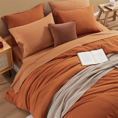 Wrensonge Terracotta King Comforter Set 7 Pieces Soft Microfiber King Size Comforter With