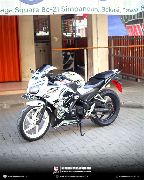 Decal Sticker Motor Honda Cbr R All New Putih Hitam Fullbody