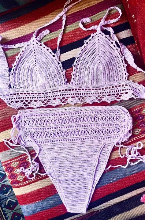 Ideas de diseño de patrón de ganchillo de traje de baño fresco y hermoso para este año Bikini