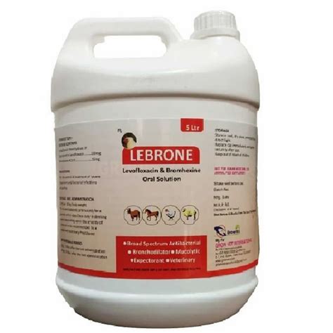 5ltr Levofloxacin And Bromhexine Oral Solution For Poultry And Animal Feed