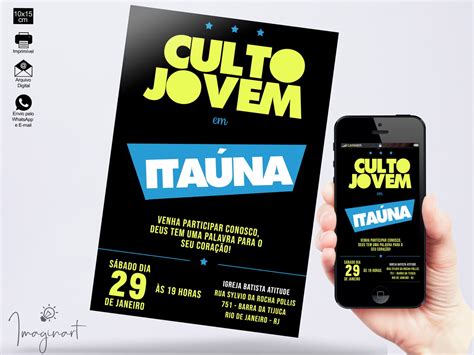 Convite Culto Jovem Igreja Arte Digital Elo