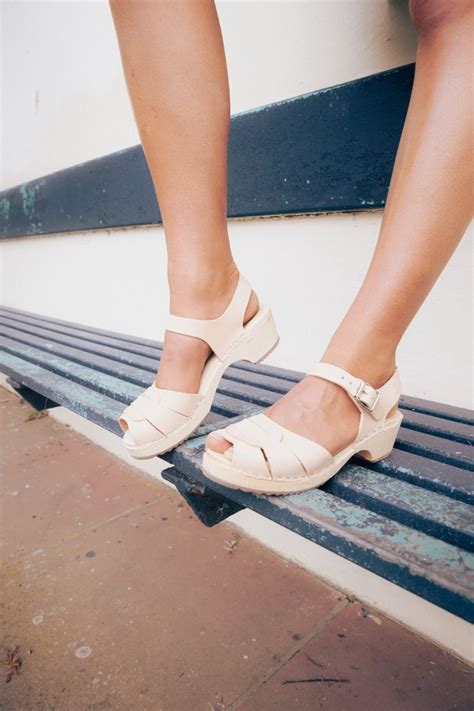 Low Peep Toe Wooden Clogs In Palomino Lotta From Stockholm