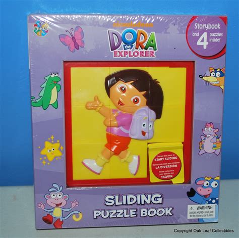 Dora Explorer Sliding Puzzle Book Storybook 4 Jigsaw And 1 Sliding