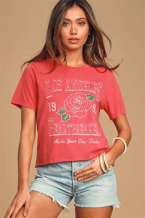 Pink Tee - Cute T-Shirt - Graphic Print Tee - Cropped Tee - Lulus