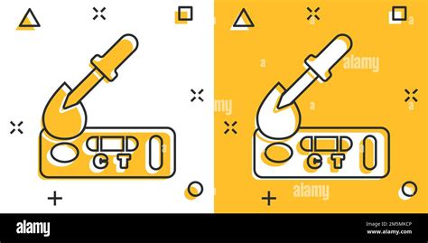 Coronavirus Test Symbol Im Comic Stil Covid 19 Cartoon Vektor