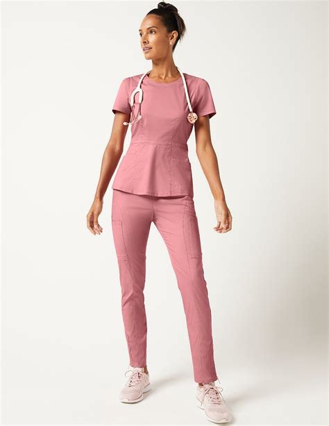 Moto Pant In Dusty Rose Medical Scrubs By Jaanuu Medical Scrubs