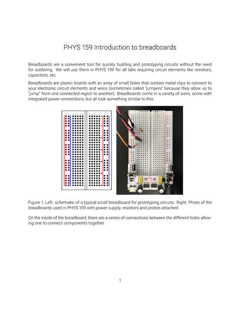 Phys 159 Introduction To Breadboards Phys159introductiontobreadboards