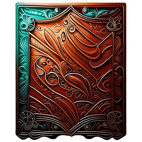 Tooled Leather Plaque With Colorful Gradient · Creative Fabrica