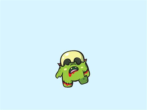 Zombie creature running animation by Hanna Artiukhova Zombies Run, Cute Zombie, Charlie Brown ...