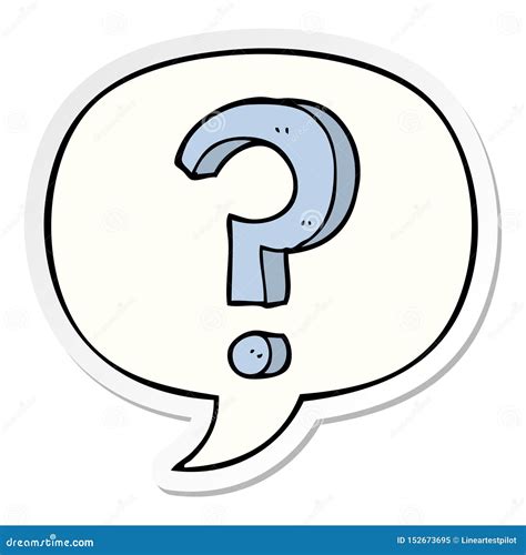 A Creative Cartoon Question Mark And Speech Bubble Sticker Stock Vector