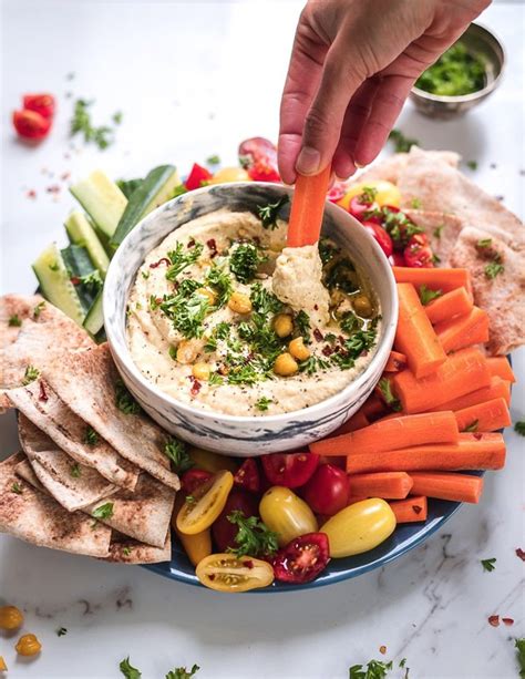 Easy Classic Hummus With Fresh Vegetables The Beet