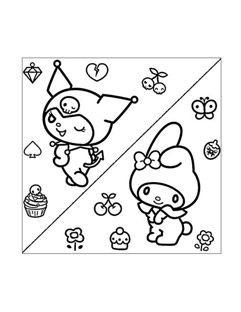 My Melody And Kuromi Coloring Pages Coloring Nation