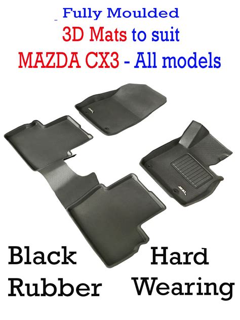 Fits Mazda Cx 3 Cx 3 Cx3 Genuine 3d Black Rubber Car Floor Mats Ebay