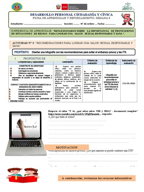 Eda1 5° Semana 8 Ficha De Aprendizaje Y Reforzamiento 3 Im Dpcc